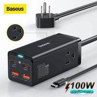 ราคา Baseus 100W GaN3 Pro Fast Charger For iPhone 13 12 Pro Max 6 in 1 AC DC Multi Port Desktop Powerstrip for Laptop Tablet Quick Charging Adapter (15669771591)