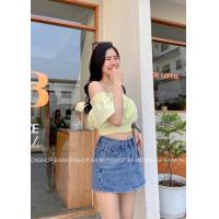 ราคา fabricsp เสื้อครอปปาดไหล่ เสื้อปาดไหล่ดีเทลแต่งสม็อค เสื้อปาดไหล่แขนสั้น น่ารักมากกก แฟชั่นผู้หญิง แฟชั่นเกาหลี ครอป (17721095195)