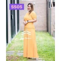 ราคา Jubbie Chrissie ชุดเซ็ทพลีทสีพื้น เสื้อพลีทแขนเลยกับกางเกงพลีทขายาว Freesize (9277432250)