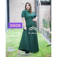 ราคา Jubbie Chrissie ชุดเซ็ทพลีทสีพื้น เสื้อพลีทแขนเลยกับกางเกงพลีทขายาว Freesize (12634353455)