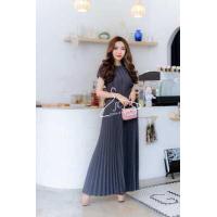 ราคา Jubbie Chrissie ชุดเซ็ทพลีทสีพื้น เสื้อพลีทแขนเลยกับกางเกงพลีทขายาว Freesize (17565413918)