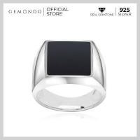ราคา Gemondo แหวนผู้ชายเงินแท้ 925 ประดับหินแบล็คโอนิคส์ Black Onyx หรือนิลดำ ดีไซน์คลาสสิค แหวนนิล แหวนคลาสสิค โมเดิร์น (10053637592)