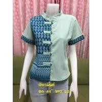 ราคา เสื้อผ้าฝ้ายผ้าพื้นเมืองผู้หญิง เสื้อทูโทน เสื้อคอจีน เสื้อวันศุกร์ เสื้อสาวเหนือ (16090757995)
