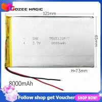 ราคา 3 7V 8000mAh 7565121 Polymer Li battery Lipo For PSP Tablet PC GPS DVD PDA GPS โทรศัพท์มือถือ E Books Power Banks DVD แบบพกพา battery (12130991839)