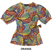 ราคา WINAWA NASHA WRAP BLOUSE African Wrap Style Blouse เสื้อคอวี เสื้อสไตล์กิโมโน เสื้อผูกโบว์ที่เอว เสื้อ ทรงป้าย เสื้อแขนตุ๊กตา เสื้อแขนสั้น เสื้อลายแอฟริกัน (16087402441)
