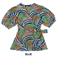 ราคา WINAWA NASHA WRAP BLOUSE African Wrap Style Blouse เสื้อคอวี เสื้อสไตล์กิโมโน เสื้อผูกโบว์ที่เอว เสื้อ ทรงป้าย เสื้อแขนตุ๊กตา เสื้อแขนสั้น เสื้อลายแอฟริกัน (16087402452)