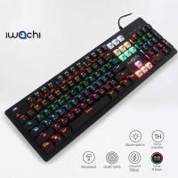 ราคา คีย์บอร์ด คีบอร์ดเกมมิ่ง IWACHI Mechanical Keyboard Blue switch คีย์บอร์ดเกมมิ่ง พร้อมไฟ RGB 9โหมด (10095560532)