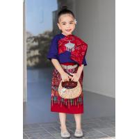 ราคา ชุดไทยพื้นเมืองเด็ก เซ็ต 3 ชิ้น เสื้อ ผ้าถุง สะไบ tw (17594009127)