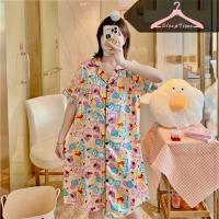 ราคา GN ผ้าซาติน ชุดนอนสไตล์เกาหลีลายการ์ตูน ชุดนอนคนอ้วน ชุดนอนผู้หญิง ชุดนอนเดรส ชุดนนอนผ้าซาติน ST33 (14202112097)