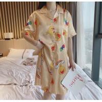 ราคา GN ผ้าซาติน ชุดนอนสไตล์เกาหลีลายการ์ตูน ชุดนอนคนอ้วน ชุดนอนผู้หญิง ชุดนอนเดรส ชุดนนอนผ้าซาติน ST33 (14202112107)