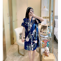 ราคา GN ผ้าซาติน ชุดนอนสไตล์เกาหลีลายการ์ตูน ชุดนอนคนอ้วน ชุดนอนผู้หญิง ชุดนอนเดรส ชุดนนอนผ้าซาติน ST33 (14202112116)