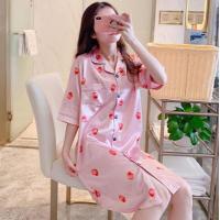 ราคา GN ผ้าซาติน ชุดนอนสไตล์เกาหลีลายการ์ตูน ชุดนอนคนอ้วน ชุดนอนผู้หญิง ชุดนอนเดรส ชุดนนอนผ้าซาติน ST33 (14202112113)