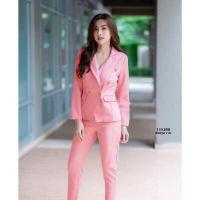 ราคา Chompoo Fashion ชุดเซ็ท SET 2 ชิ้น เสื้อสูทแขนยาว กางเกงขายาว สีแดง (17418868333)