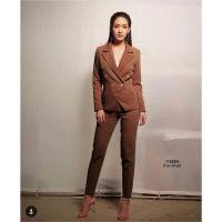 ราคา Chompoo Fashion ชุดเซ็ท SET 2 ชิ้น เสื้อสูทแขนยาว กางเกงขายาว สีแดง (17418868336)