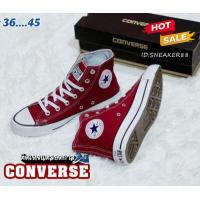 ราคา รองเท้าconverse all star หุ้มข้อ สีแดง รองเท้าผ้าใบผู้ชายและผู้หญิง รองเท้าทำงาน รองเท้าลำลอง จัดส่งทุกวัน (16601834777)