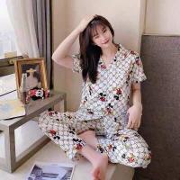 ราคา beautycloset02 พร้อมส่ง ชุดนอนผ้าซาตินแขนสั้นขายาว ชุดนอนลายการ์ตูน ชุดนอนผู้หญิง ชุดนอนซาตินแขนสั้นขายาว ชุดนอนลายน่ารักชุดนอนผ้าซาติน (8023509879)