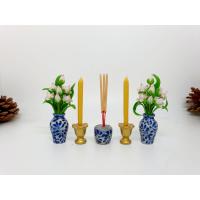 ราคา เซตธูปเทียน แจกันดอกบัว ขนาดความสูง 3 นิ้ว ชุดบูชาหิ้งพระ ชุดบูชาหน้าพระ (13168587287)