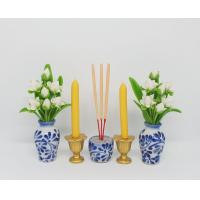ราคา เซตธูปเทียน แจกันดอกบัว ขนาดความสูง 3 นิ้ว ชุดบูชาหิ้งพระ ชุดบูชาหน้าพระ (13168587291)