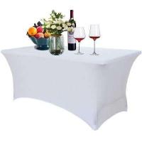 ราคา ส่งด่วนๆ 6FT Spandex Stretch Tablecloth Slim Lycra Rectangular Table Cover for Wedding Banquet Trestle Table Hotel Restaurant Dining (12762504724)