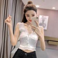 ราคา เสิ้อกล้ามไหมพรม สายเดี่ยว เสื้อไหมพรม สไตล์เกาหลีทรงเกาะอกเซ็กซี่ 364 (11764813283)