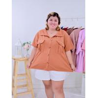 ราคา เสื้อโปโลสาวอวบ 2 แบบ มีเป๋า และแบบเรียบ เสื้อคอปกผญไซส์ใหญ่ เสื้อโปโลใส่ทำงานสำหรับสาวอ้วนบิ๊กไซส์ A277 A870 (18445818557)