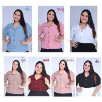 ราคา เสื้อโปโลสาวอวบ 2 แบบ มีเป๋า และแบบเรียบ เสื้อคอปกผญไซส์ใหญ่ เสื้อโปโลใส่ทำงานสำหรับสาวอ้วนบิ๊กไซส์ A277 A870 (15989866633)