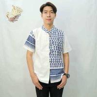 ราคา เสื้อพื้นเมืองชาย ลายขอพระราชทานทูโทน (17830412769)