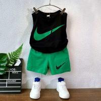 ราคา LANBAO ชุดเด็กผู้ชาย เสื้อกล้ามเด็กชาย ชุดเด็กชายเท่ๆ อายุ 3 12 ปี ชุดเสื้อกั๊กเด็กชายกางเกงขาสั้นแขนกุดหลวมกีฬาชุดสองชิ้น (15452294592)