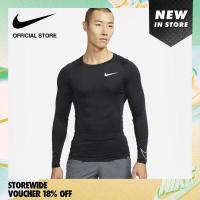 ราคา Nike Men s Pro Dri FIT Tight Fit Long Sleeve Top Black เสื้อแขนยาวรัดรูปผู้ชาย Nike Pro สีดำ (10412069013)