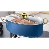 ราคา หม้อนึ่งปลา ทรงรี อเนกประสงค์ แถมจานและอุปกรณ์ ใหญ่จุใจ สามารถนึ่งปลาได้ทั้งตัว หม้อนึ่ง ซึ้ง ลังถึง นึ่งปลา (12116754188)