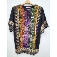 ราคา เสื้ออินโดแท้ ผ้าบาติกสีสดใสไซส์ L คอกลมแขนสั้นรอบอก40 42 (14748123174)