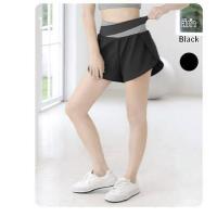 ราคา กางเกงขาสั้นออกกำลังกาย กางเกงโยคะขาสั้น แถบ2สี มีซับใน มีกระเป๋าข้างด้านใน ใส่แล้วกระชับไม่ย้วย (16508806467)