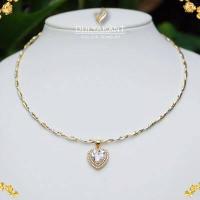 ราคา สร้อยคอ โชคเกอร์ พันเกลียว สองกษัตริย์ พร้อมจี้หัวใจประดับเพชร หนา 2 มิล ยาว 16 นิ้ว 1 เส้น รุ่น AN62 (18812367764)