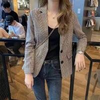 ราคา เสื้อคลุมสูท ลายสก๊อต เสื้อคลุมใส่ทำงาน แจ็คเก็ต เสื้อคลุมเบลเซอร์สูทเกาหลี (10335897250)