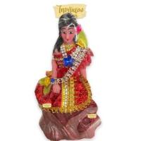 ราคา แม่ตะเคียน นางไม้ ตุ๊กตา นางตะเคียน ตุ๊กตาเรซิ่น 3 นิ้ว แม่ตะเคียนนั่งขอนไม้ แต่งผ้าจริง (14780579647)