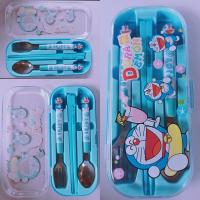 ราคา ช้อนส้อมตะเกียบพร้อมกล่อง สำหรับเด็กเล็ก พกพาสะดวกลายการ์ตูนน่ารัก (16751241306)