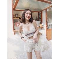 ราคา รุ่นนี้ขายดีมาก เสื้อถักผูกคอถักไหมพรม กางเกงถัก มีเสื้อแยกขายค่ะ มีบริการเก็บเงินปลายทาง (16065486993)