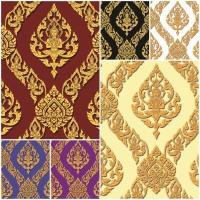 ราคา วอลเปเปอร์ติดผนัง ลายไทยเทพพนม กาวในตัว มี 6 สีให้เลือก (4697374470)