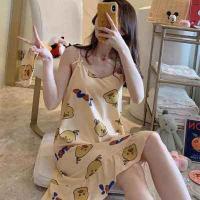 ราคา SMILE SHOP พร้อนส่ง ชุดนอนกระโปรง พิมลาย แฟชั่นเกาหลี สายเดี่ยว มีพร้อมผ้าปิดตา195 (3655566403)