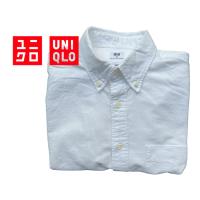 ราคา เสื้อเชิ้ต ยูนิโคล่ Uniqlo ผ้า oxford สีขาว แขนยาว ใส่ทำงาน ใส่เที่ยว สะอาด ใหม่ (17572313214)