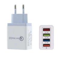 ราคา Quick Charge 3 0 USBหลายพอร์ตหัวชาร์จ Adapter Plug Qualcomm 4 Port Fast Chargeปลั๊กยูเอสบีติดผนัง Socket (4997180613)