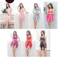 ราคา LoveIs Bra N378 ชุดเซ็ทชุดนอนซีทรูลูกไม้ สุดเซ็กซี่ มาพร้อมกางเกงชั้นในจีสติง (4327584323)