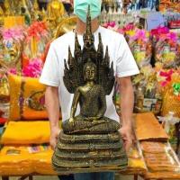 ราคา พระพุทธรูปปางนาคปรก สีทองโบราณ พระประจำวันเสาร์ หน้าตัก 9 นิ้ว สูง 54 ซม พระพุทธลักษณะงดงามเป็นเอกลักษณ์ สวยงามน่าบูชา (16327842314)