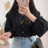 ราคา เสื้อเบลาส์ แขนยาว ลายจุด แขนพอง แฟชั่นผู้หญิง ใส่ไม่ได้เปลียนได้ 118 (11054613019)