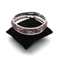ราคา กำไลข้อมือแกะสลัก ลงยา ลายดอกบัว เลือกสีได้ สีทอง สีเงิน สีโรสโกลด์ สีรมดำ รุ่น siam silv1007 by siamonlineshop (9394941404)