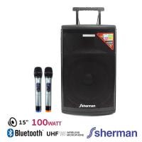 ราคา Sherman APS115 ลำโพงอเนกประสงค์แบบล้อลาก ขนาด 15 นิ้ว พร้อมไมค์ไร้สาย รองรับการเชื่อมต่อ Bluetooth USB (9081471252)
