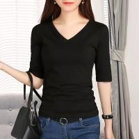 ราคา เสื้อแขนระดับศอกผ้าโมดัลสีดำเสื้อตัวในแขนสามส่วนผู้หญิงเสื้อยืดแขนห้าส่วนผู้หญิงแบบใหม่ฤดูใบไม้ผลิและฤดูใบไม้ร่วงปี2023 (11696076392)