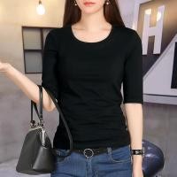 ราคา เสื้อแขนระดับศอกผ้าโมดัลสีดำเสื้อตัวในแขนสามส่วนผู้หญิงเสื้อยืดแขนห้าส่วนผู้หญิงแบบใหม่ฤดูใบไม้ผลิและฤดูใบไม้ร่วงปี2023 (11696076359)