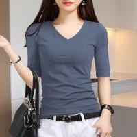 ราคา เสื้อแขนระดับศอกผ้าโมดัลสีดำเสื้อตัวในแขนสามส่วนผู้หญิงเสื้อยืดแขนห้าส่วนผู้หญิงแบบใหม่ฤดูใบไม้ผลิและฤดูใบไม้ร่วงปี2023 (11696076369)