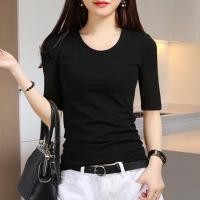 ราคา เสื้อแขนระดับศอกผ้าโมดัลสีดำเสื้อตัวในแขนสามส่วนผู้หญิงเสื้อยืดแขนห้าส่วนผู้หญิงแบบใหม่ฤดูใบไม้ผลิและฤดูใบไม้ร่วงปี2023 (11696076372)